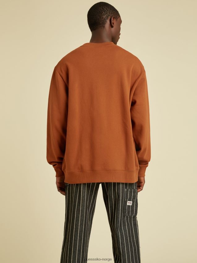 Guess rød sweatshirt med logo foran rød menn F0LJ801225