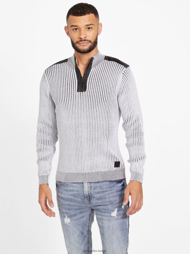Guess ren hvit øko khan genser med glidelås Ren hvit menn F0LJ807929