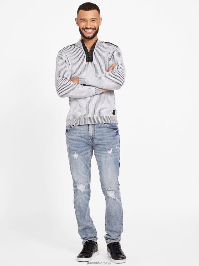 Guess ren hvit øko khan genser med glidelås Ren hvit menn F0LJ807929