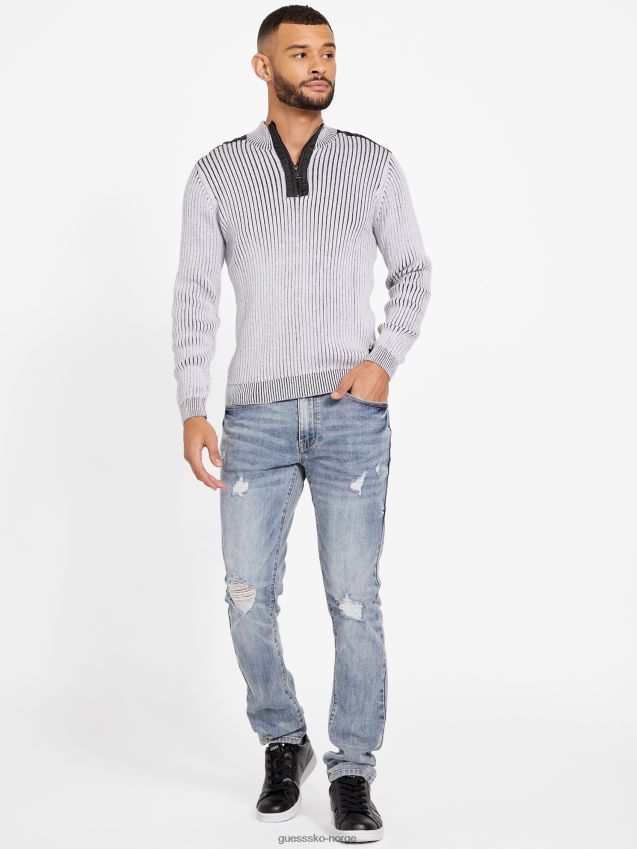 Guess ren hvit øko khan genser med glidelås Ren hvit menn F0LJ807929