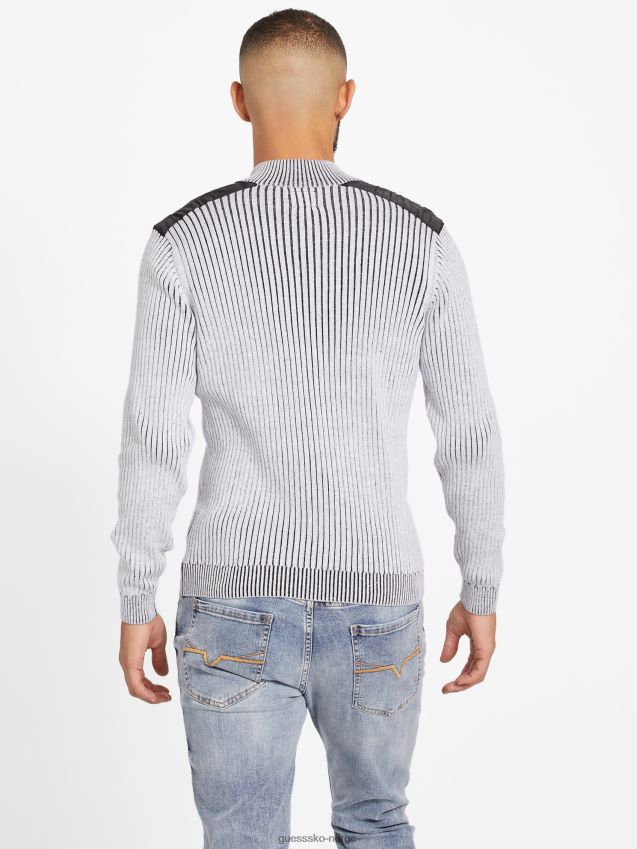 Guess ren hvit øko khan genser med glidelås Ren hvit menn F0LJ807929