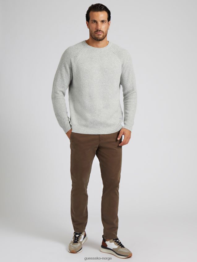 Guess rib ermer genser grå multi grå multi menn F0LJ8048