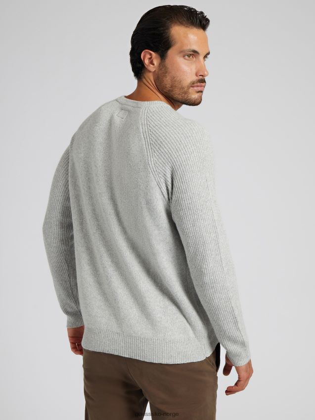 Guess rib ermer genser grå multi grå multi menn F0LJ8048