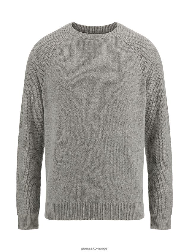 Guess rib ermer genser grå multi grå multi menn F0LJ8048