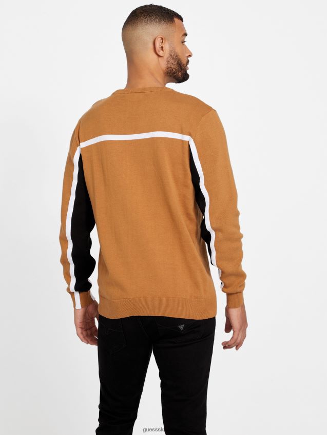 Guess ro farge-blokk genser brun topas brun topas menn F0LJ808376