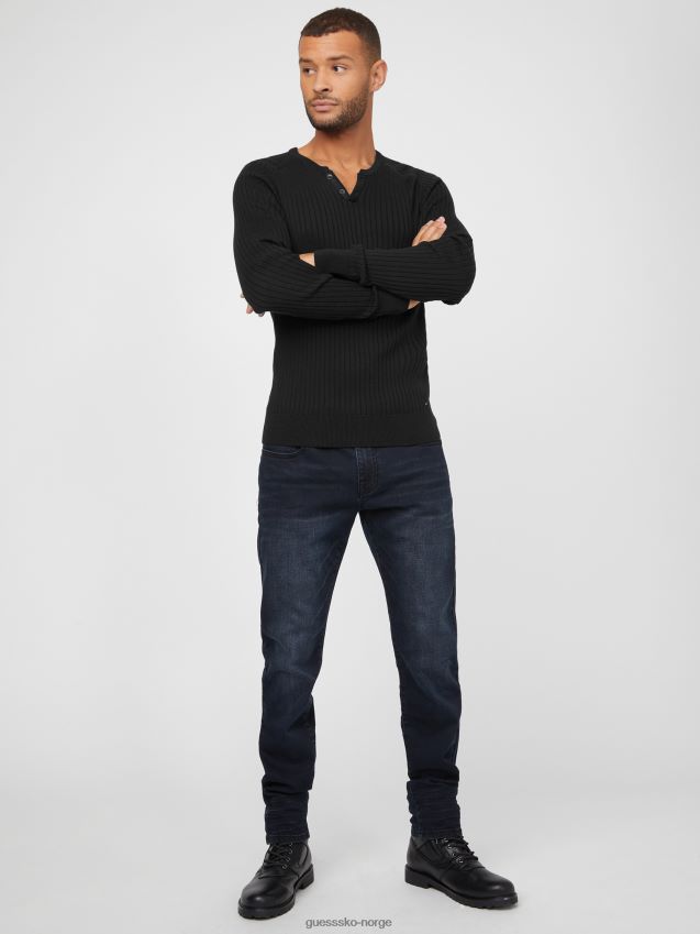 Guess sean slit genser t-skjorte kulsort kulsvart menn F0LJ807978