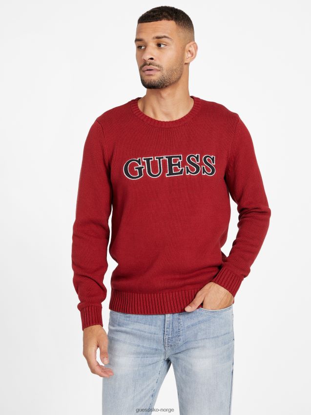 Guess side patch logo genser rød noir rød noir menn F0LJ807960