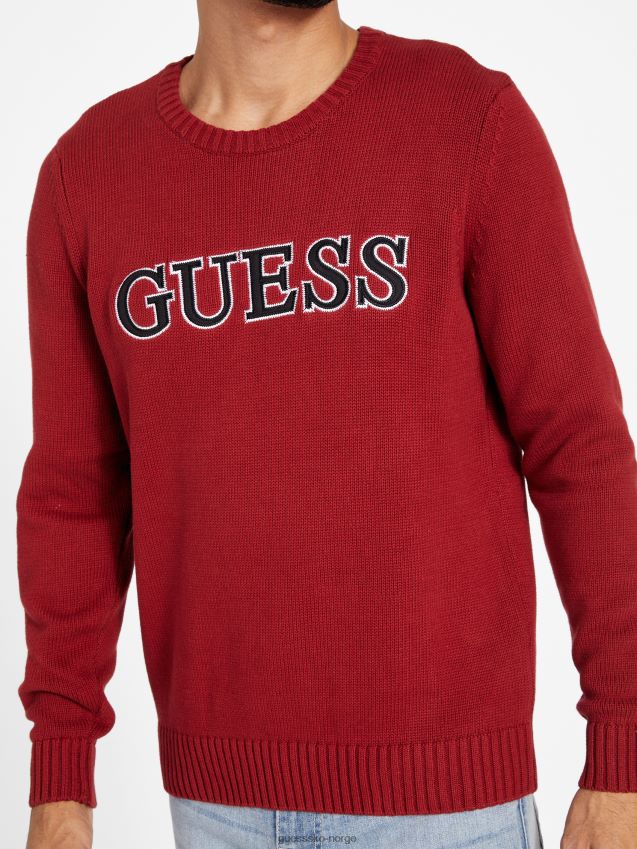 Guess side patch logo genser rød noir rød noir menn F0LJ807960