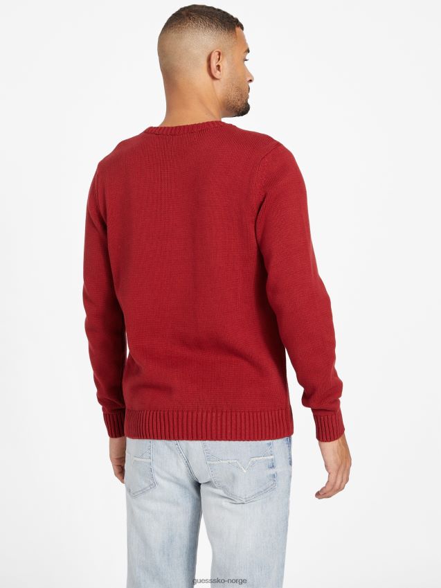Guess side patch logo genser rød noir rød noir menn F0LJ807960