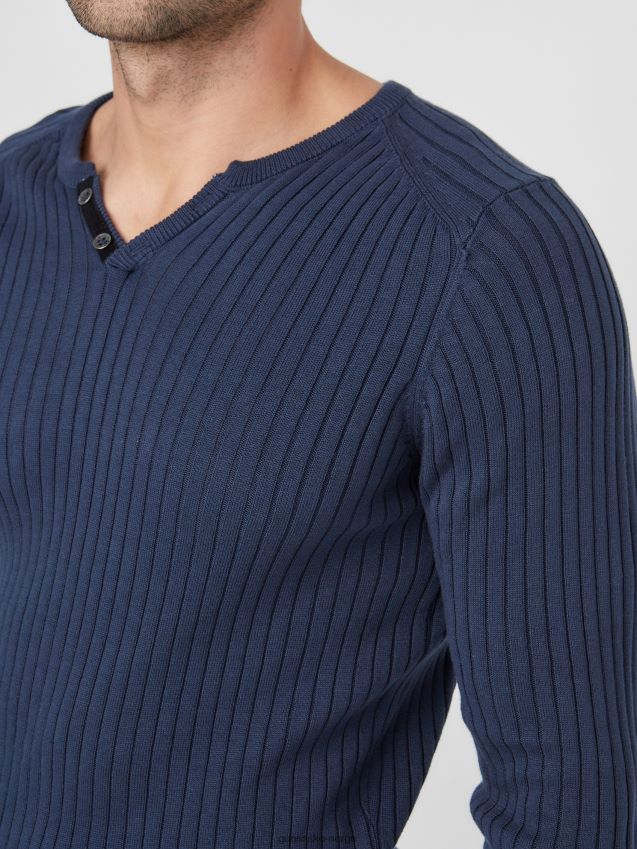 Guess silkeblå sean genser med slits silkeblått menn F0LJ807973