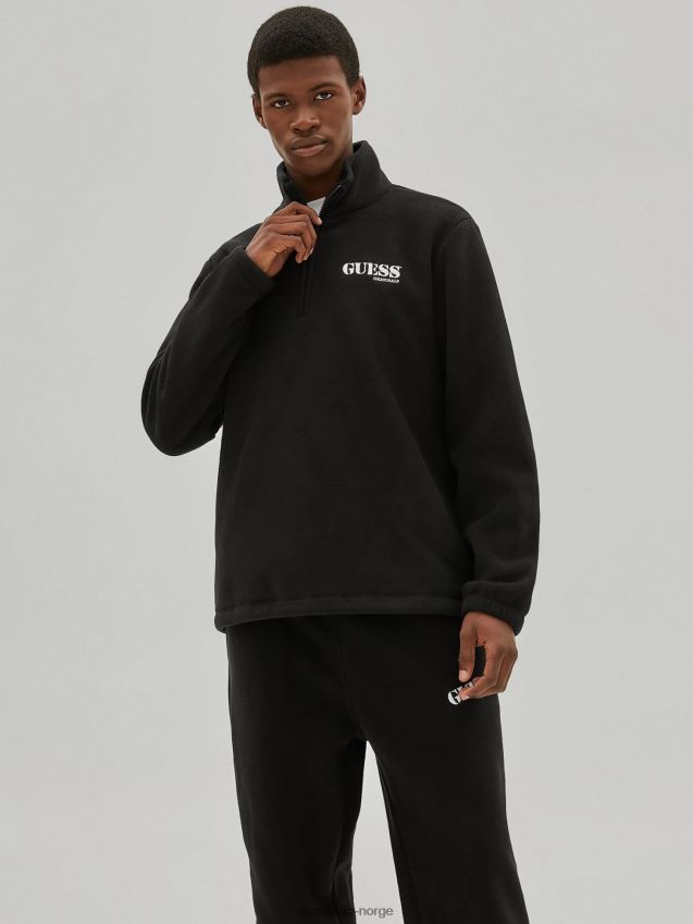 Guess sort sweatshirt med glidelås svart menn F0LJ801215