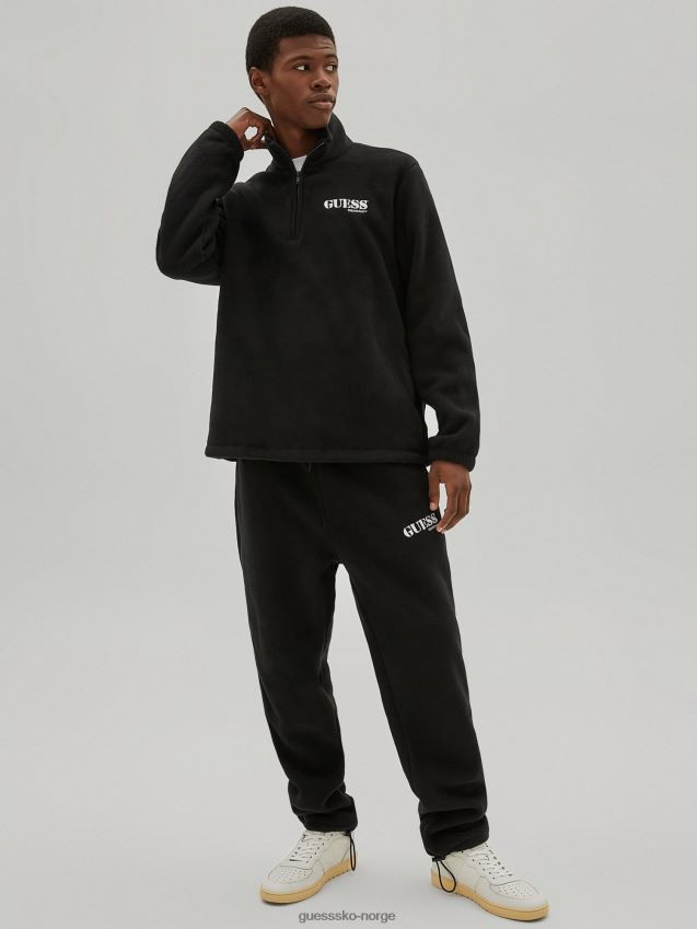 Guess sort sweatshirt med glidelås svart menn F0LJ801215