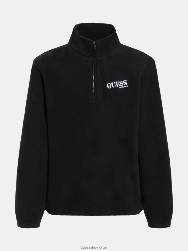 Guess sort sweatshirt med glidelås svart menn F0LJ801215