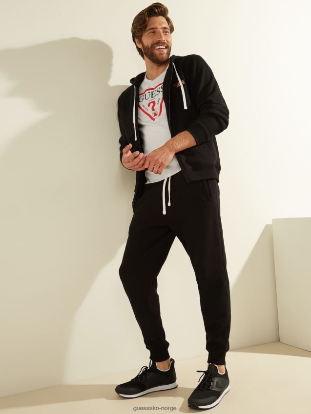 Guess sort sweatshirt med glidelås svart menn F0LJ801280