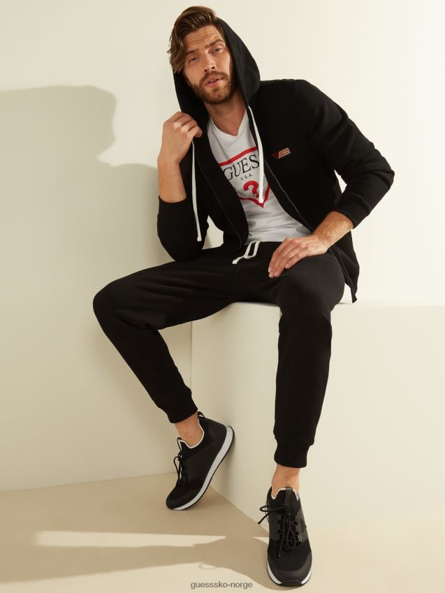 Guess sort sweatshirt med glidelås svart menn F0LJ801280