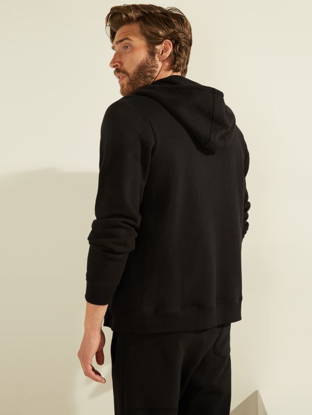 Guess sort sweatshirt med glidelås svart menn F0LJ801280