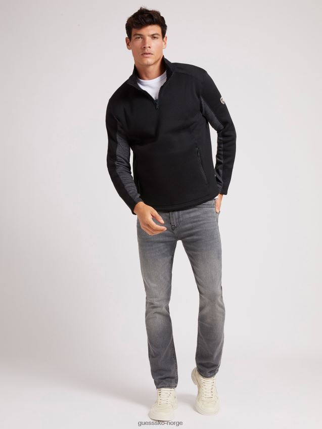 Guess sort sweatshirt med glidelås svart menn F0LJ8041