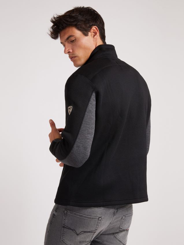 Guess sort sweatshirt med glidelås svart menn F0LJ8041