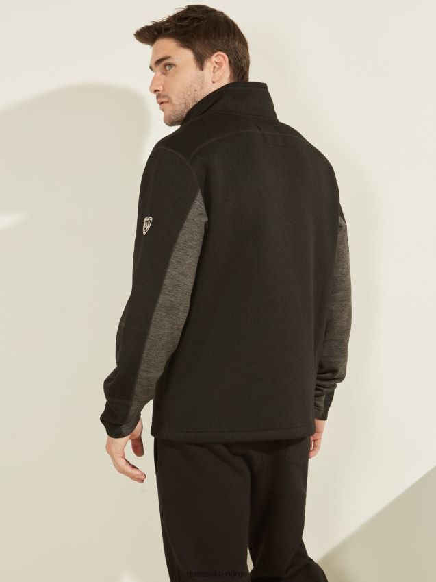 Guess sort sweatshirt med glidelås svart menn F0LJ8041