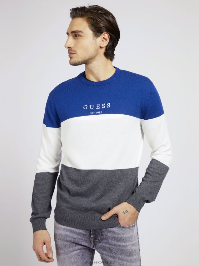 Guess stripete genser blå multi blå multi menn F0LJ801565