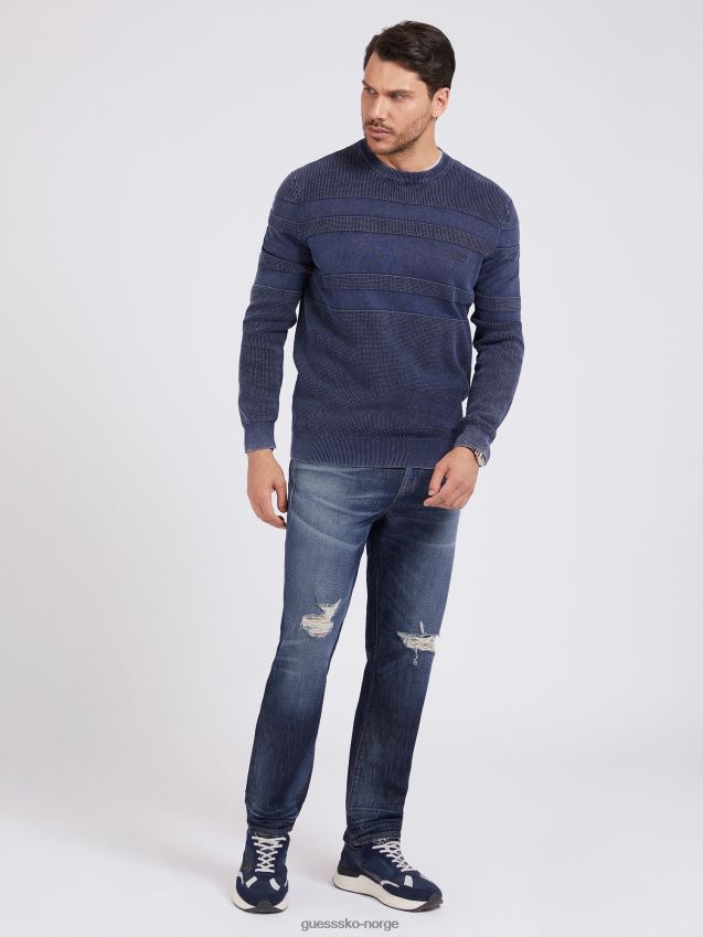 Guess stripete genser mørkeblå mørke blå menn F0LJ8053