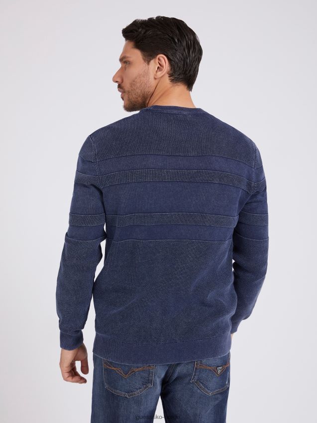 Guess stripete genser mørkeblå mørke blå menn F0LJ8053