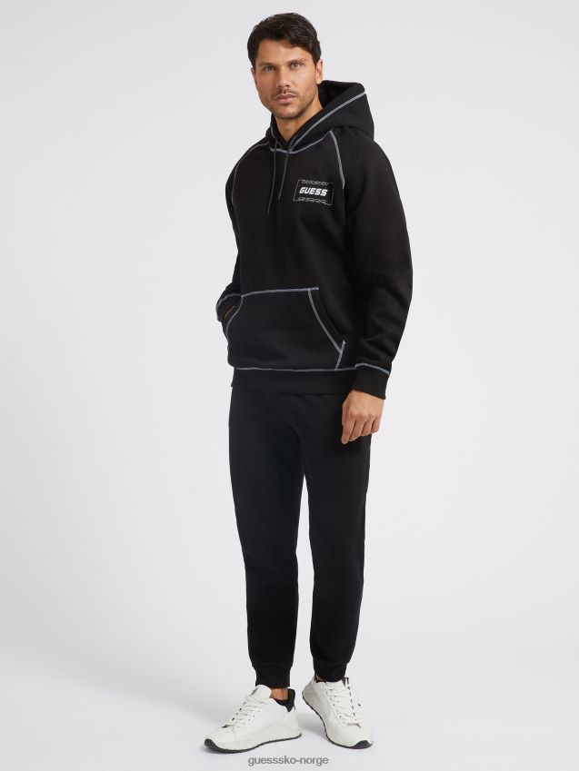 Guess svart genser med logo foran svart menn F0LJ80161