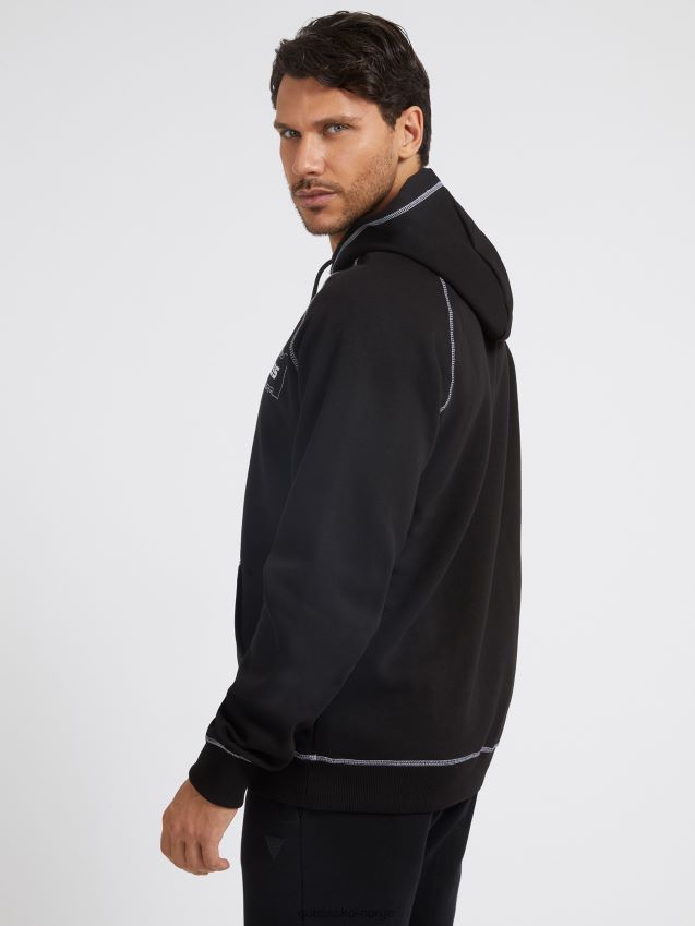 Guess svart genser med logo foran svart menn F0LJ80161