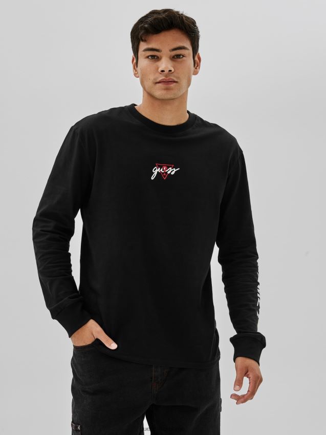 Guess svart sweatshirt med trykk bak svart menn F0LJ801476