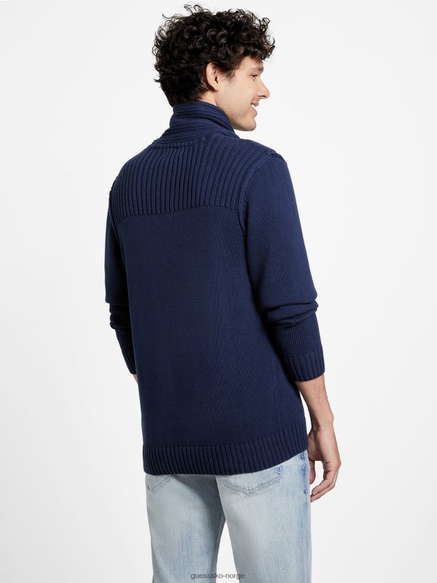 Guess svertet blå caly sjal genser svertet blå menn F0LJ808314