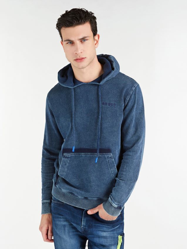 Guess sweatshirt hettegenser blå blå menn F0LJ801310