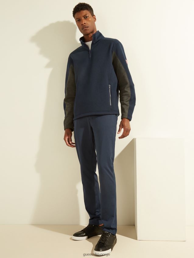 Guess sweatshirt med glidelås blå ny trend blå menn F0LJ801254