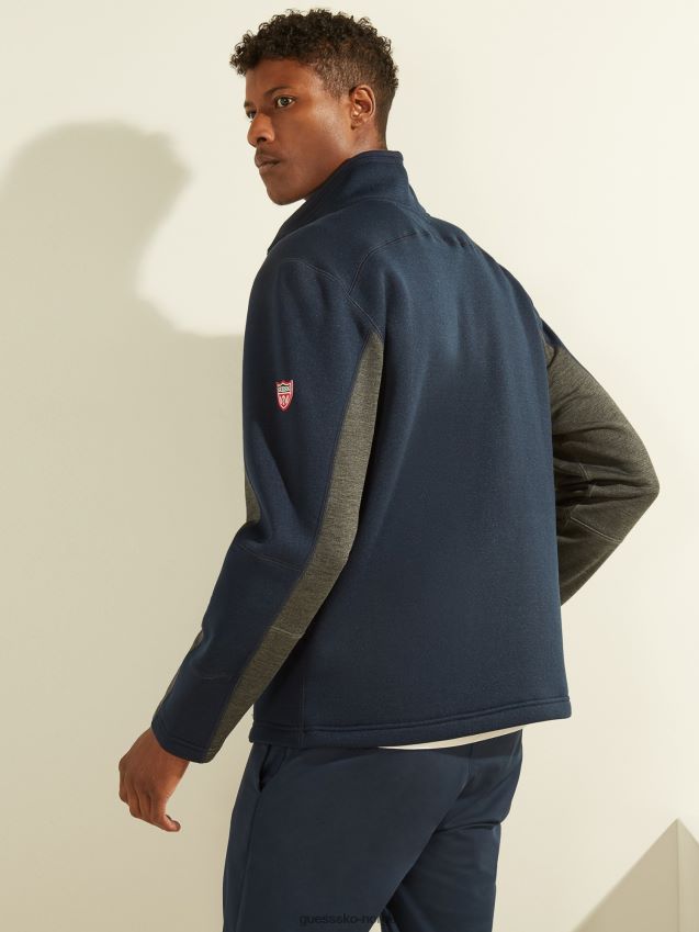 Guess sweatshirt med glidelås blå ny trend blå menn F0LJ801254