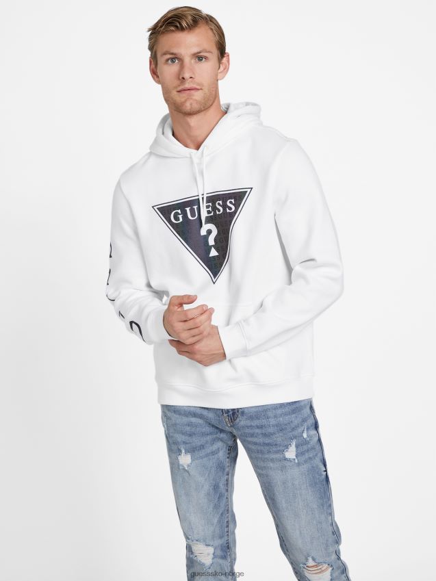 Guess trent logo hettegenser ren hvit Ren hvit menn F0LJ807906