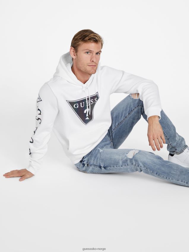 Guess trent logo hettegenser ren hvit Ren hvit menn F0LJ807906