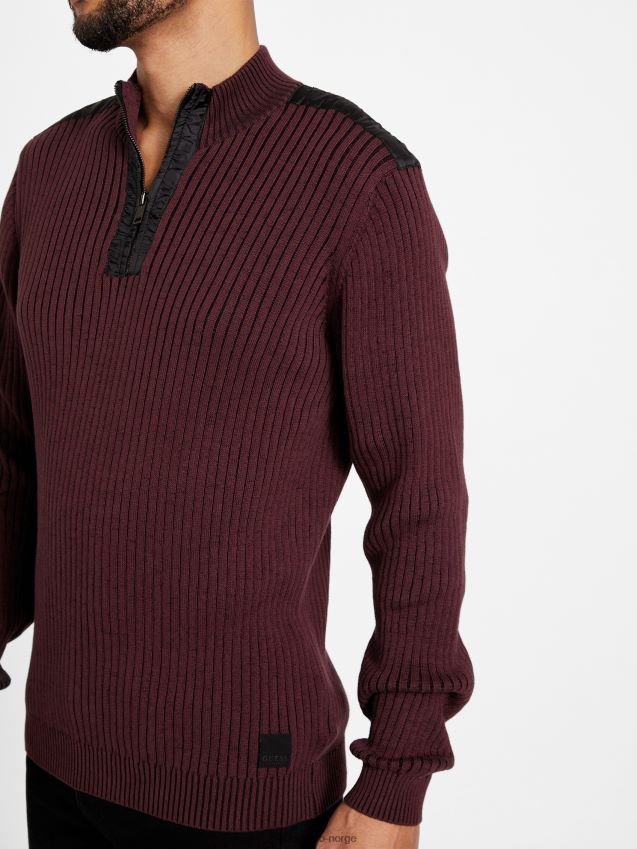 Guess turkis/multi øko khan genser med glidelås turkis/multi menn F0LJ808106