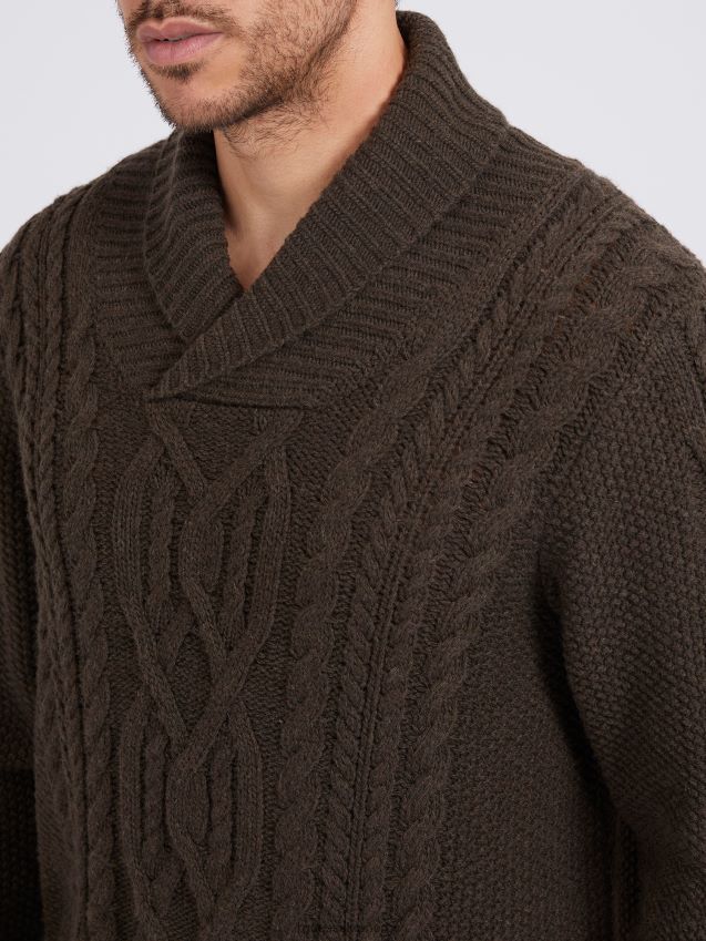 Guess ullblanding kabelstrikket genser mørkebrun mørkebrun menn F0LJ80433