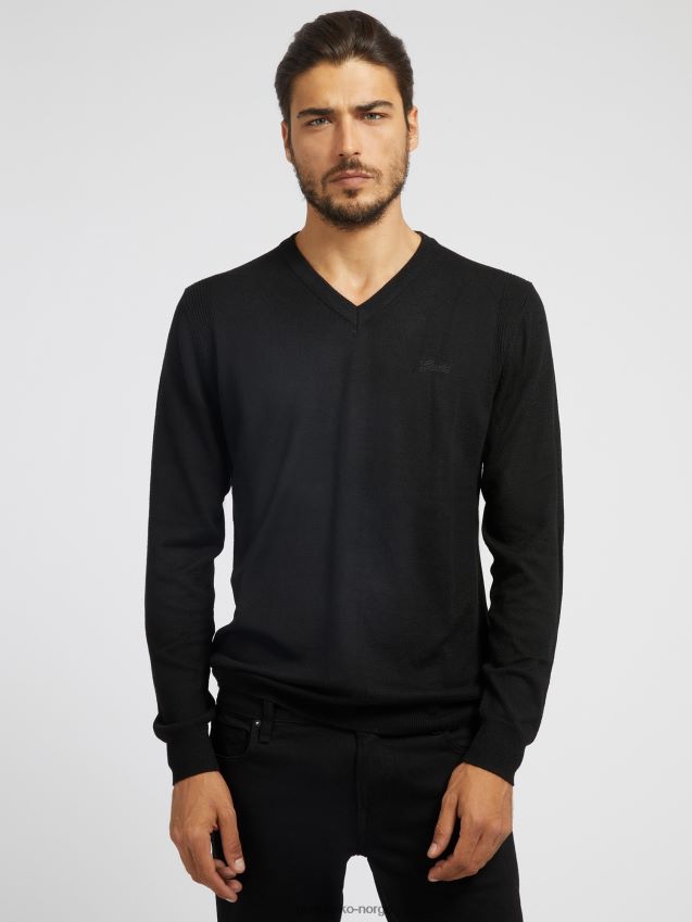 Guess v-hals genser svart svart menn F0LJ8095