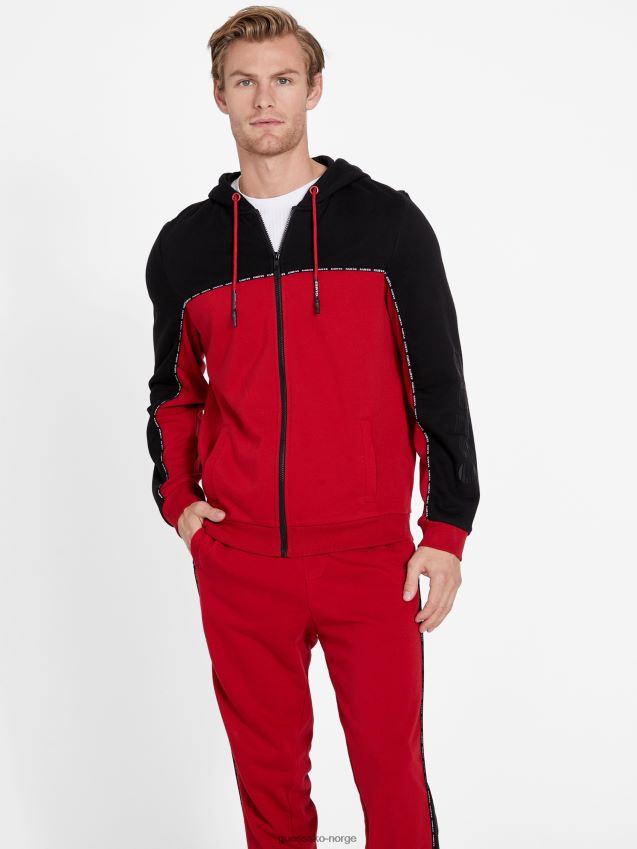 Guess varsity rød eco marcell hettegenser med glidelås varsity rød menn F0LJ808135