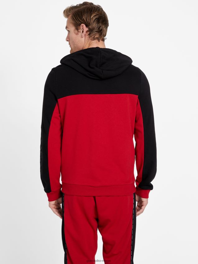 Guess varsity rød eco marcell hettegenser med glidelås varsity rød menn F0LJ808135