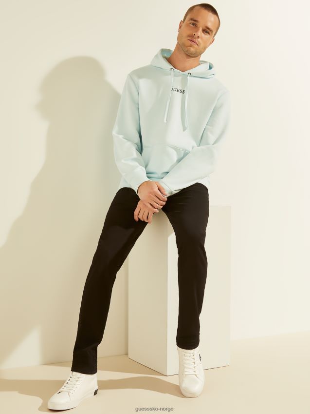 Guess marseille blå øko roy hettegenser med logo marseille blå menn F0LJ8010466