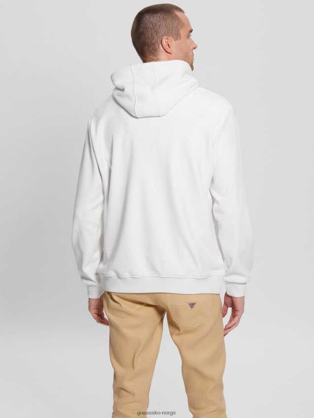 Guess salthvit hettegenser i fløyel salt hvit menn F0LJ8010358