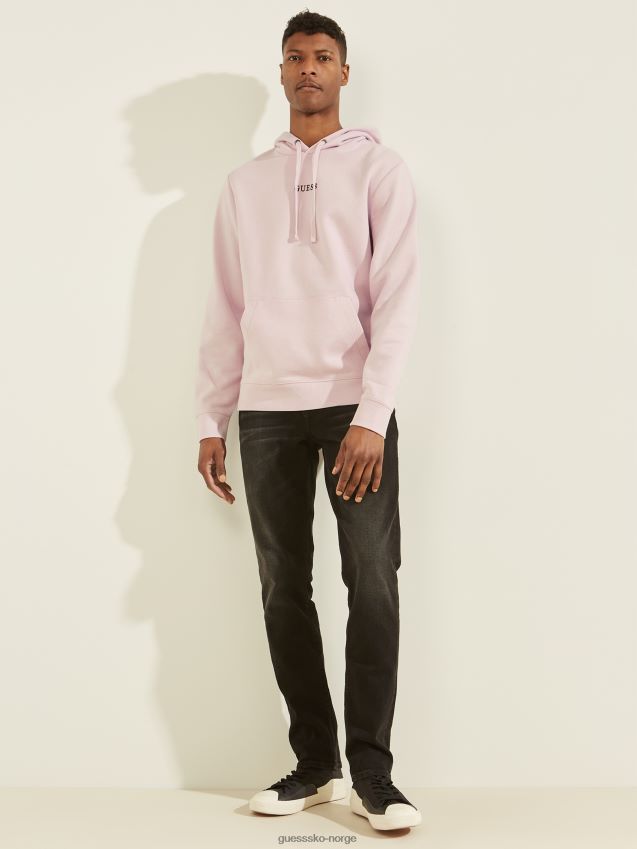 Guess skyet lavendel hettegenser med øko roy logo overskyet lavendel menn F0LJ8010525