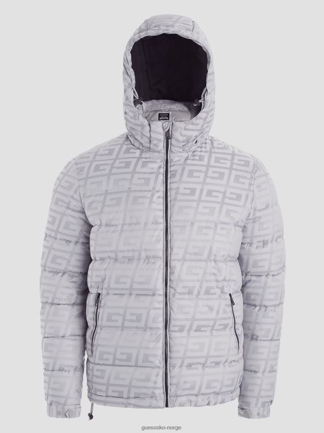 Guess allover logo pufferjakke allover logo grå allover logo grå menn F0LJ8010726