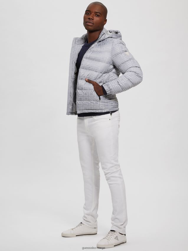 Guess allover logo pufferjakke allover logo grå allover logo grå menn F0LJ8010726