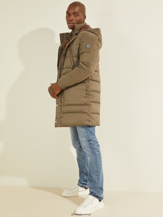 Guess alta nylon pufferjakke generell brun generelt brun menn F0LJ8010744