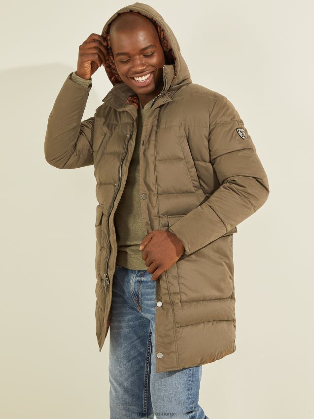 Guess alta nylon pufferjakke generell brun generelt brun menn F0LJ8010744