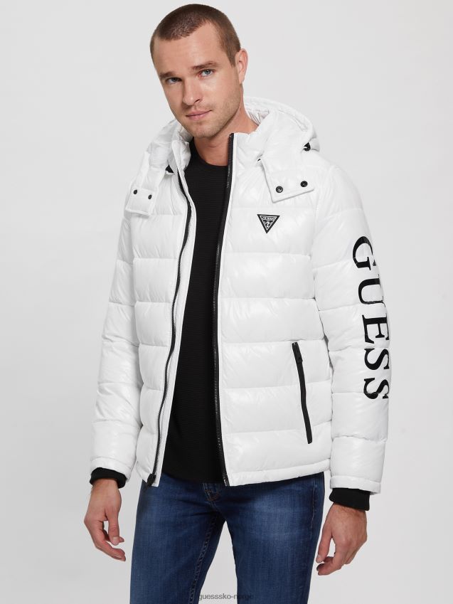 Guess anthony logo puffer jakke ren hvit multi ren hvit multi menn F0LJ8010410