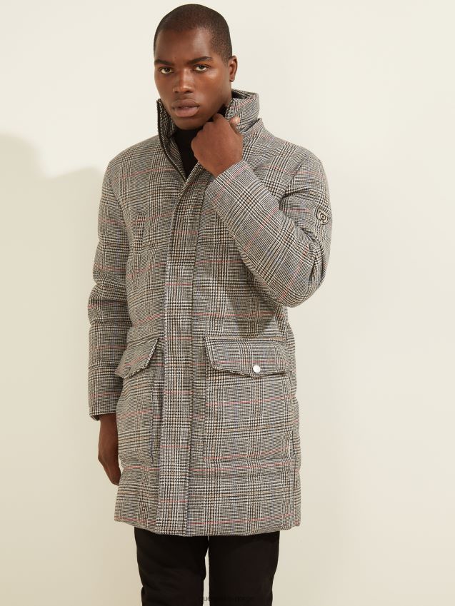 Guess arctic trax rutete pufferjakke arctic trax rutete arctic trax plaid menn F0LJ8010666