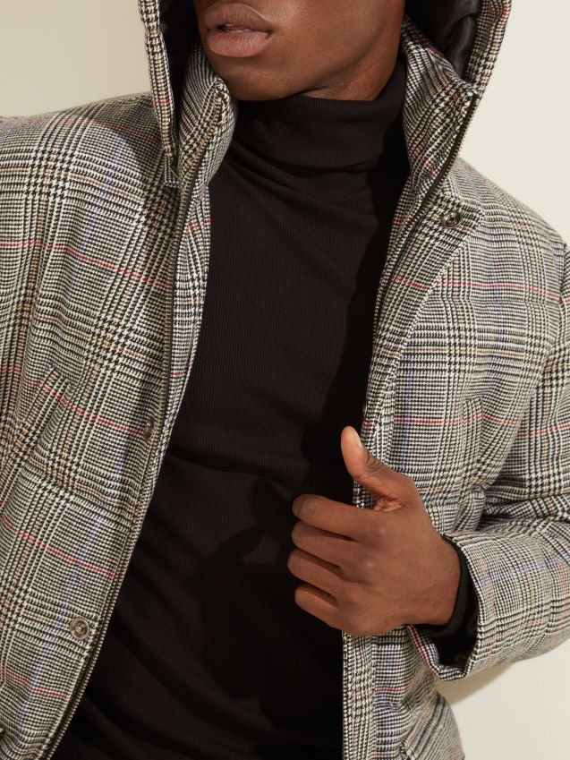 Guess arctic trax rutete pufferjakke arctic trax rutete arctic trax plaid menn F0LJ8010666